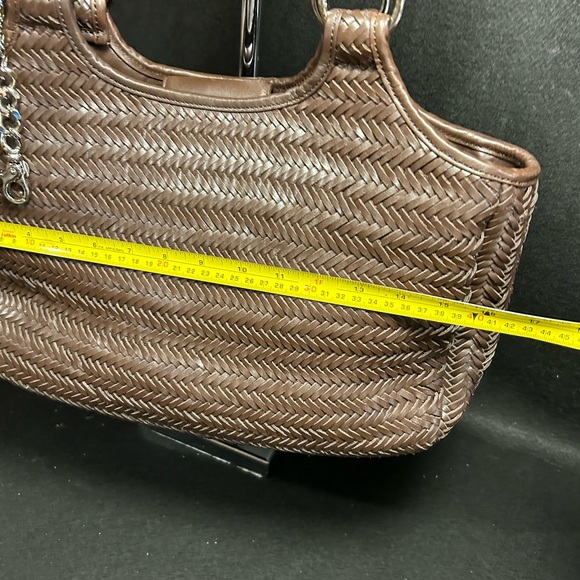 Donald J Pliner  Brown Woven Leather Purse Handbag - Picture 4 of 9